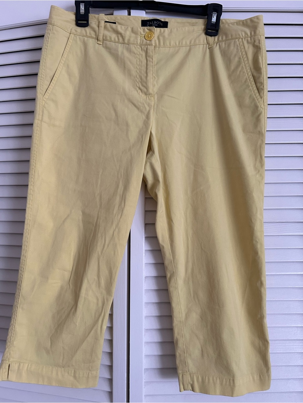 Talbots Pale Yellow Women’s Chino Capri Pants-12 petite